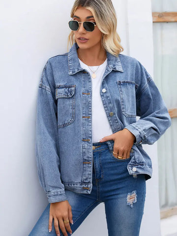 Women's Vintage Washed Denim Jacket