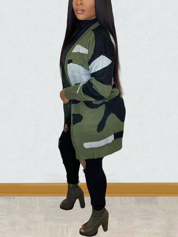 Camouflage Print Cardigans