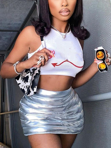 Metallic Mini Skirts