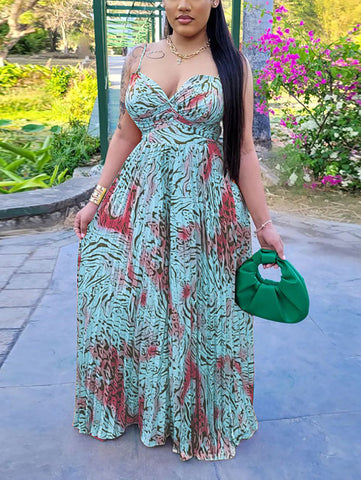 Printed Pleated Jumpsuits