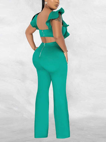 Ruffle Detail Jumpsuits