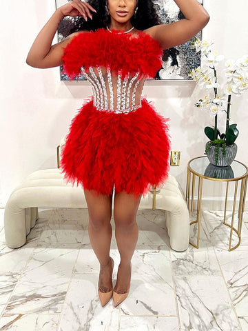 Gorgeous Rhinestone Tulle Party Dresses