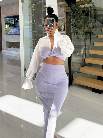 Crop Top  Pencil Skirt Set