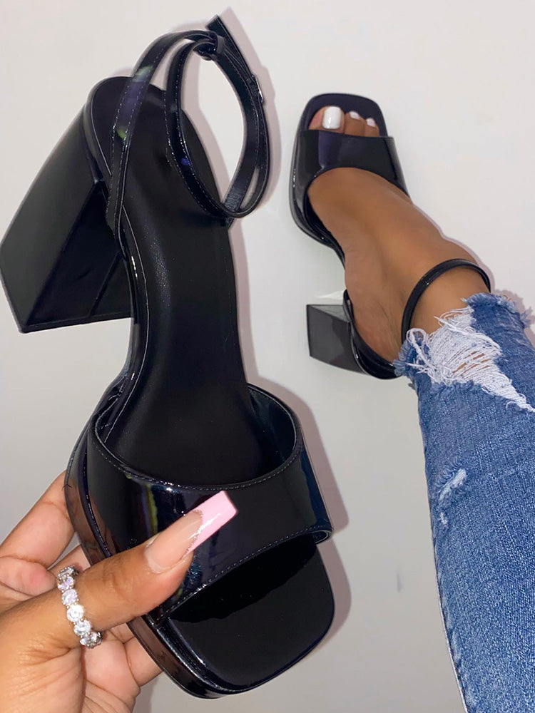 Leather Chunky Heels