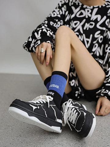 High Street Black And White Board Casual Shoes