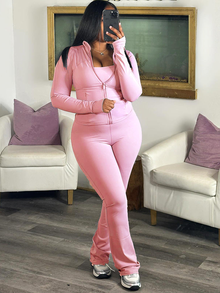 Athleisure Jacket  Jumpsuit Set