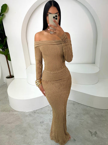 Off-Shoulder Top  Skirt Set