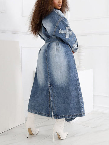 Cross Denim Trench Coats