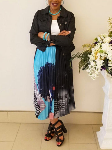 Butterfly Pattern Pleated Skirts