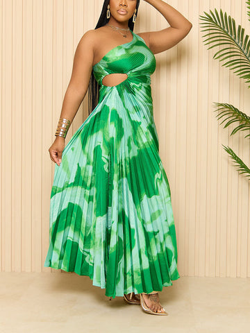 One Shoulder Pleated Dresses