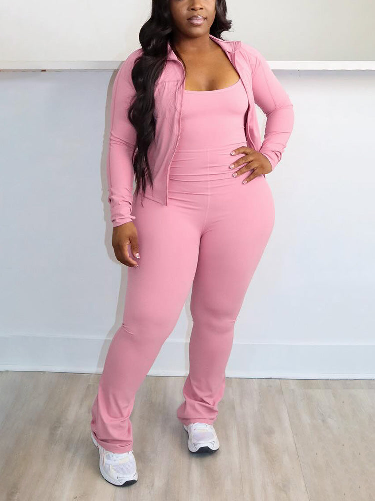 Athleisure Jacket  Jumpsuit Set