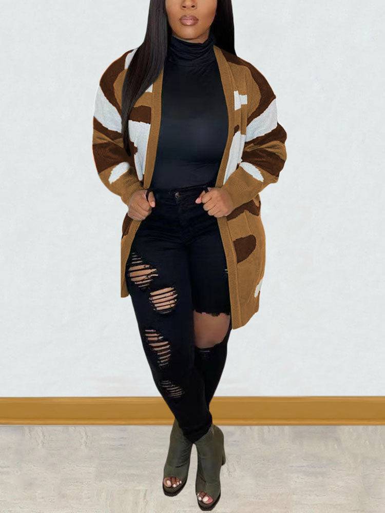 Camouflage Print Cardigans