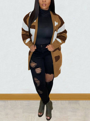 Camouflage Print Cardigans