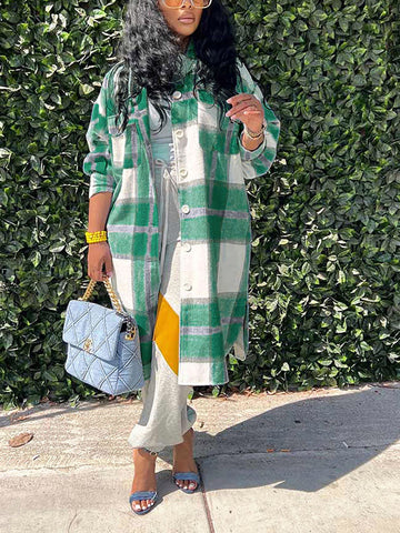 Plaid Button Down Cotton Cardigans