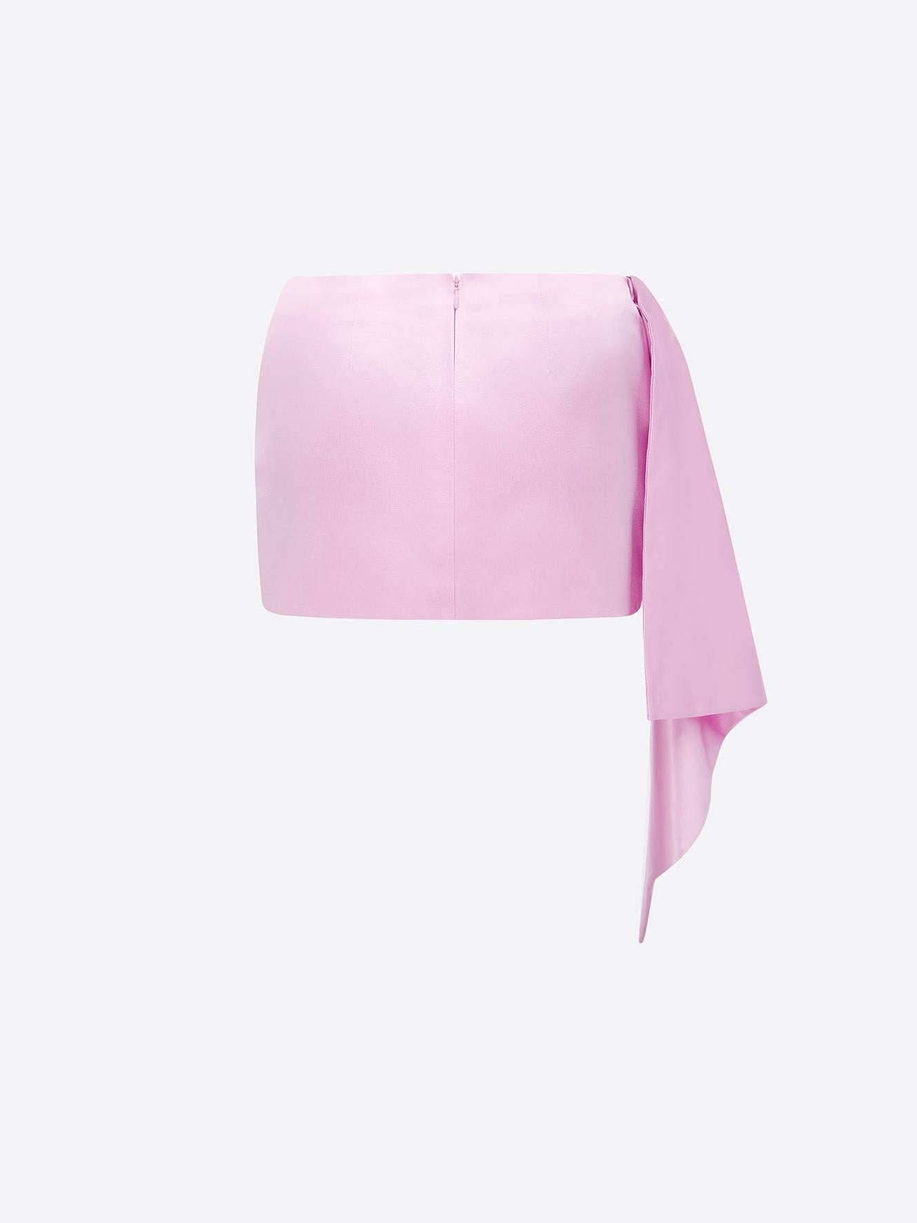 Low Rise Draped Mini Skirts Set