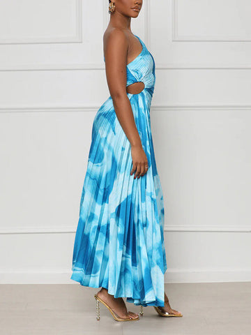 One Shoulder Pleated Dresses