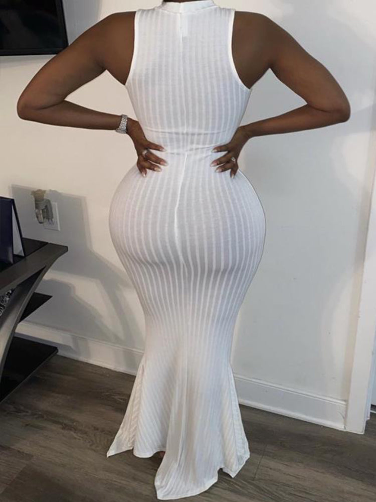 Sleeveless Knit Bodycon Maxi Dresses