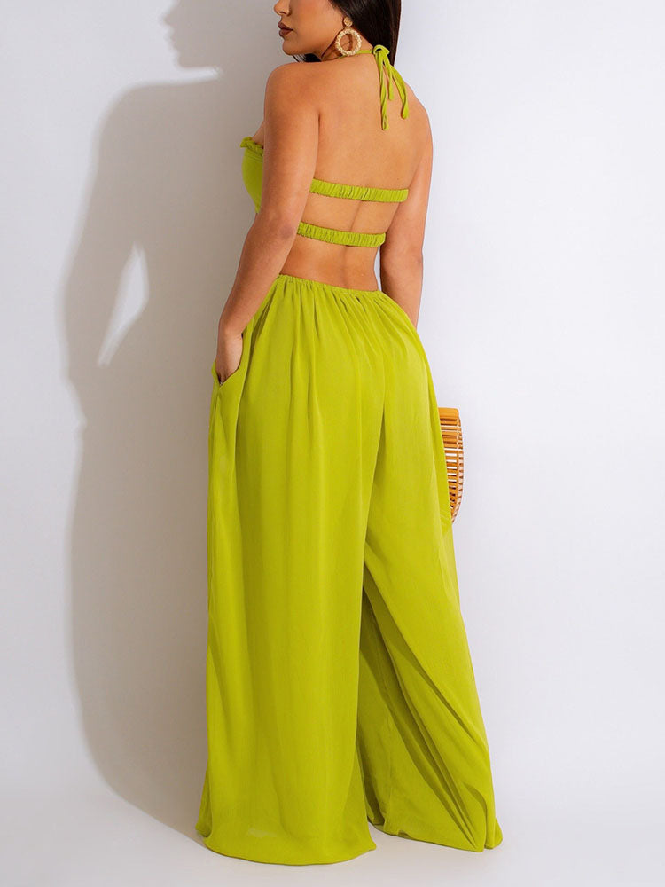 Chiffon Wide Leg Jumpsuits