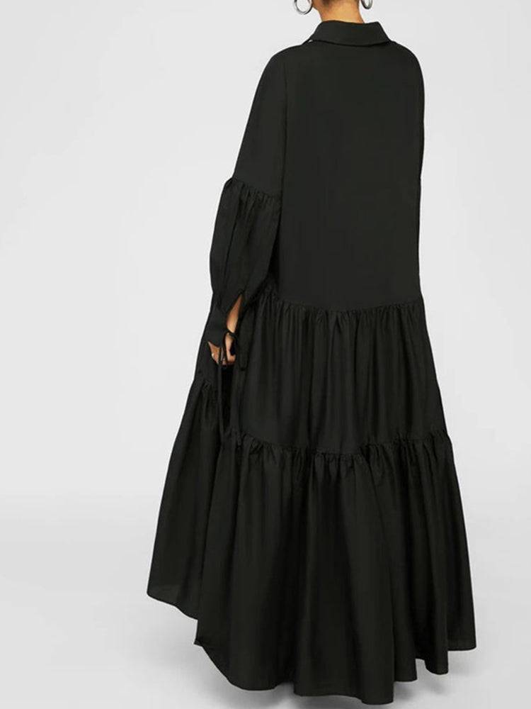 Loose Solid Long Shirt Dresses