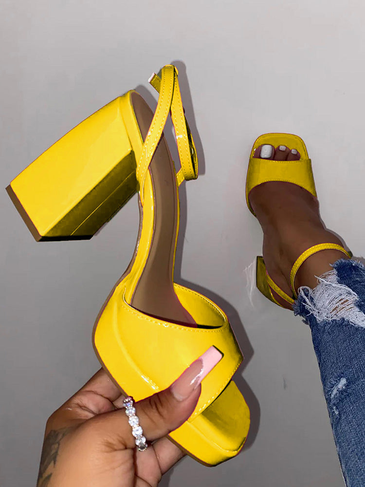 Leather Chunky Heels