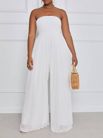Wide Leg Chiffon Jumpsuits