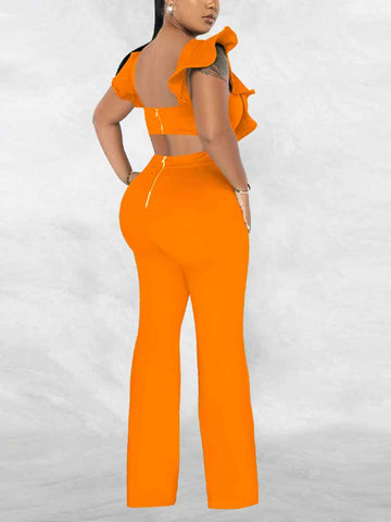 Ruffle Detail Jumpsuits