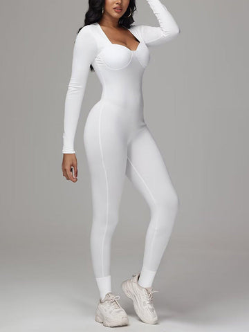 Square Neck Bodycon Jumpsuits