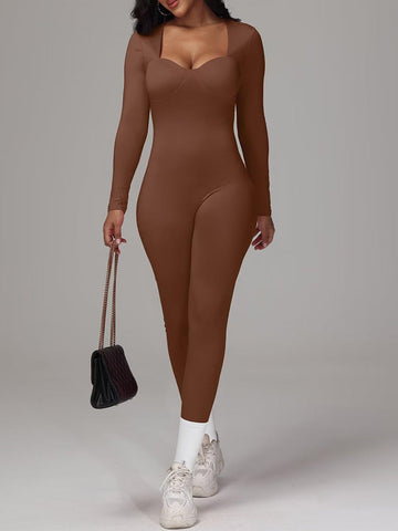 Square Neck Bodycon Jumpsuits