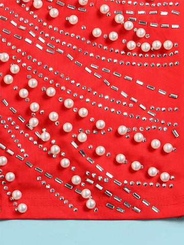 Feather Pearl Rhinestone Dresses
