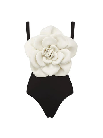 Floral Accent One-Piece Swimsuit Set