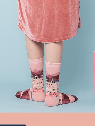 Cartoon Pattern Mid-Calf Socks
