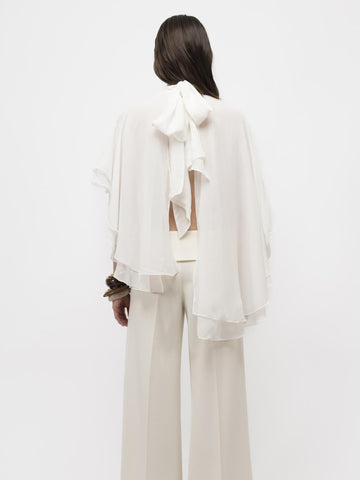 Flowy Chiffon Cape Top