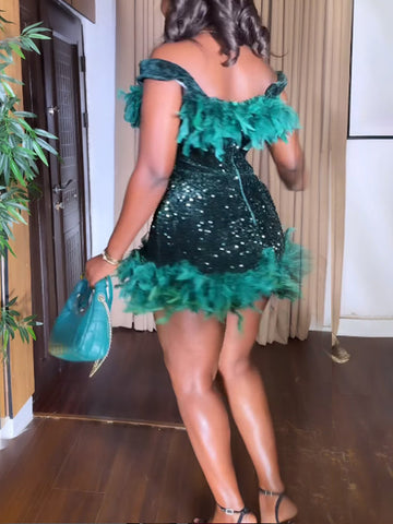 Sequin Feather Party Dresses