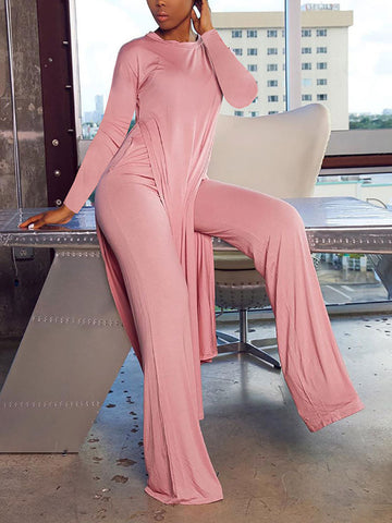 High Slit Longline Top Pants Set