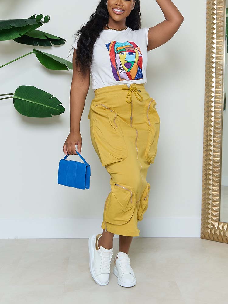 Cargo Pocket Zipper Skirts