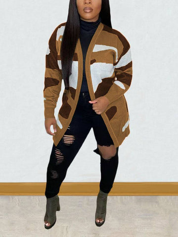 Camouflage Print Cardigans