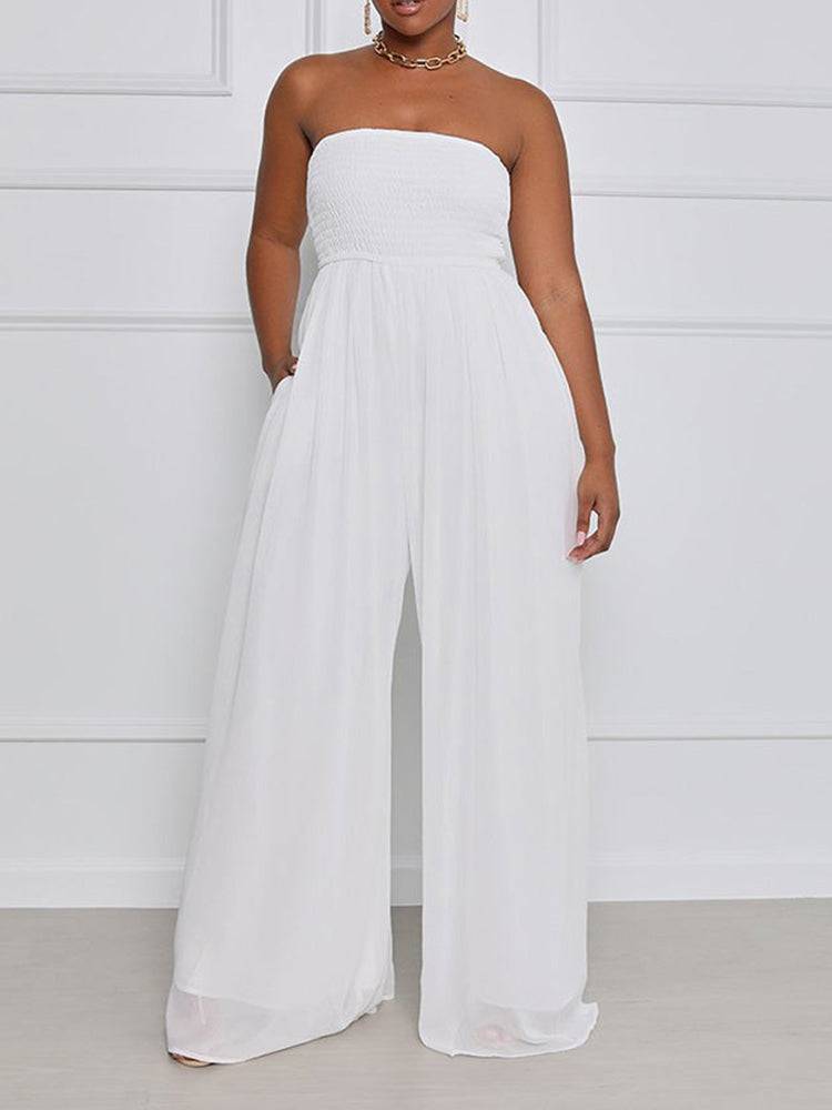Wide Leg Chiffon Jumpsuits