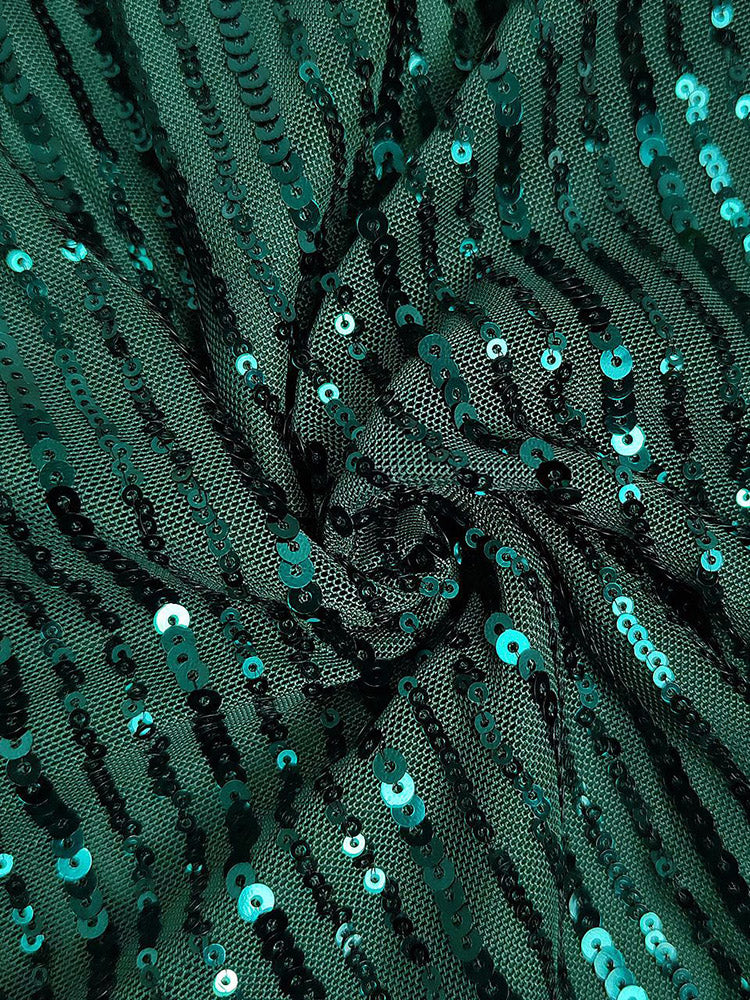 Sequin Puffed Sleeves Party Dresses