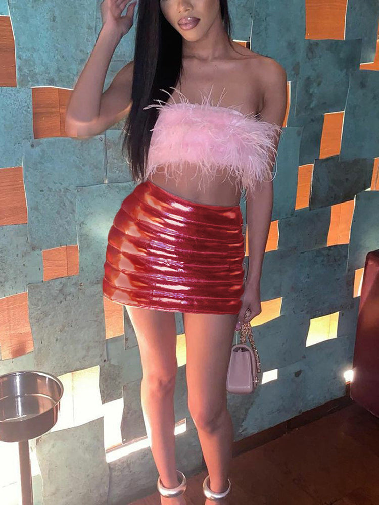 Metallic Mini Skirts