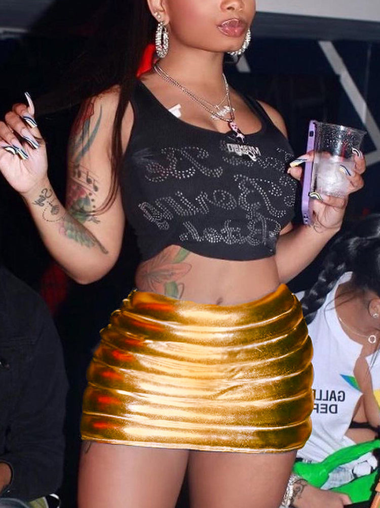 Metallic Mini Skirts