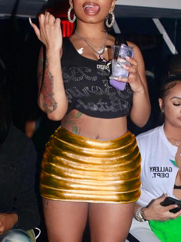 Metallic Mini Skirts