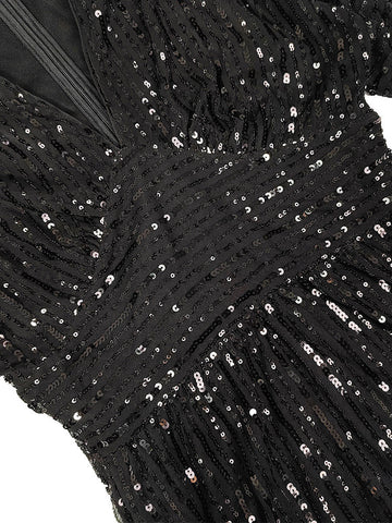 Sequin Puffed Sleeves Party Dresses