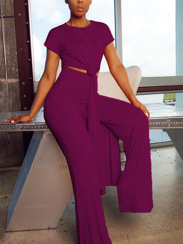 High Slit Longline Top Pants Set