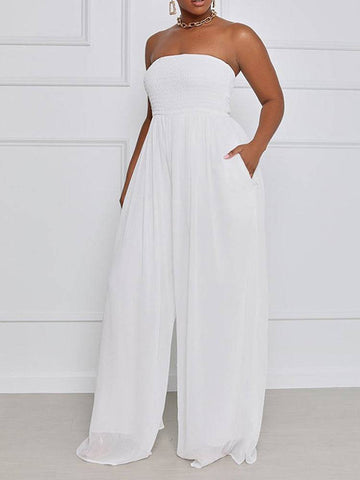 Wide Leg Chiffon Jumpsuits