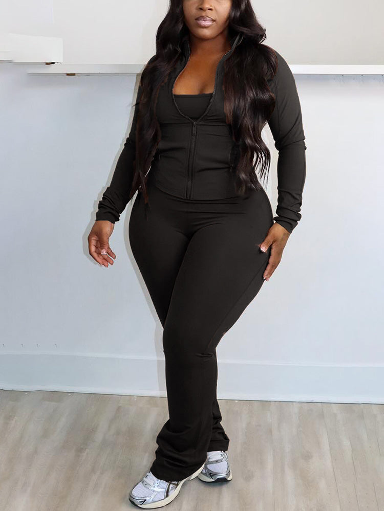 Athleisure Jacket  Jumpsuit Set