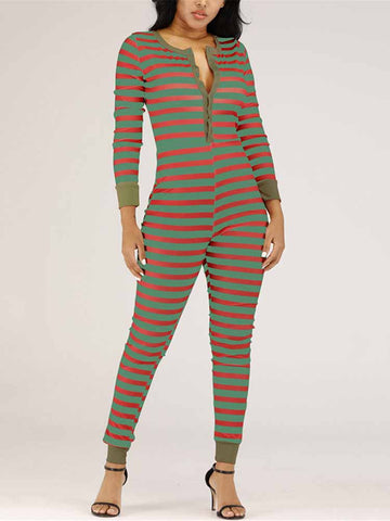 Christmas Striped Jumpsuits