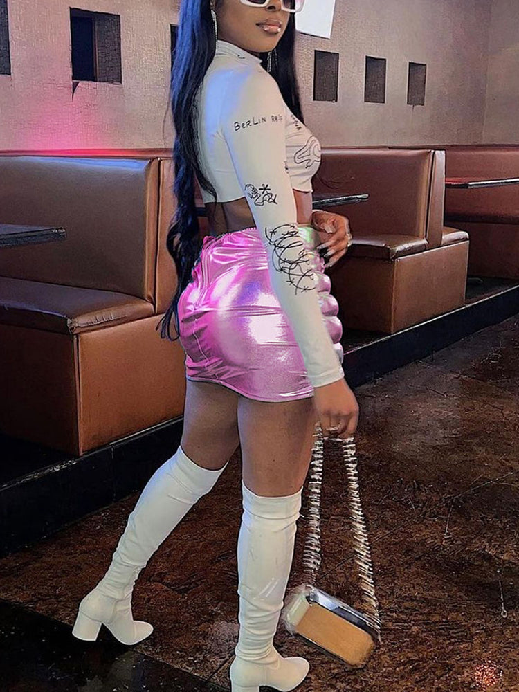 Metallic Mini Skirts