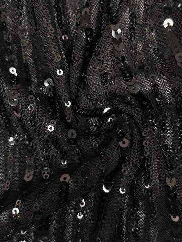 Sequin Puffed Sleeves Party Dresses