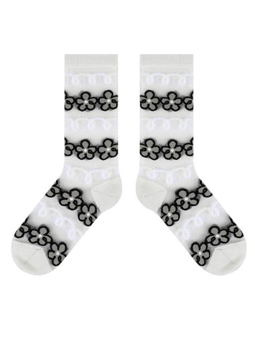Adorable Printed Crystal Sheer Stockings