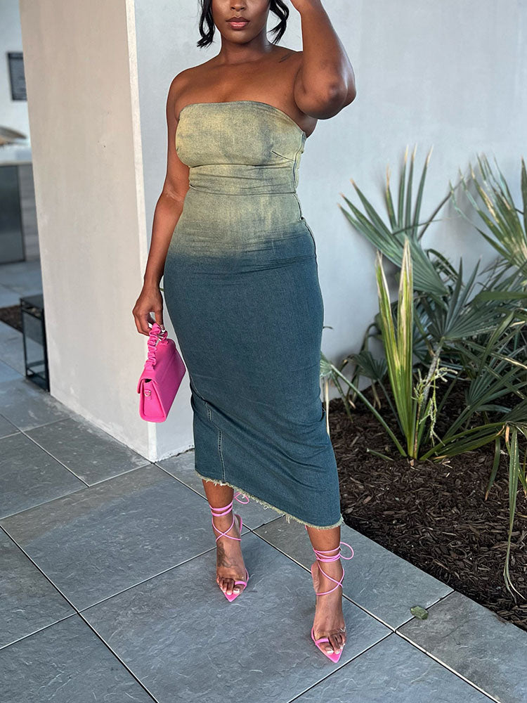Strapless Denim Dresses